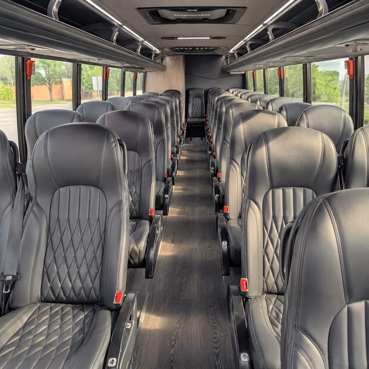 temple 25 passenger minibus interior