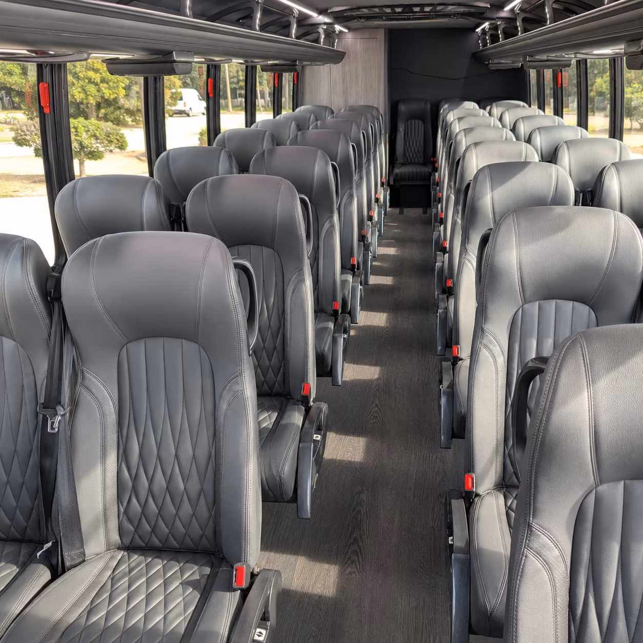 temple 28 passenger minibus interior
