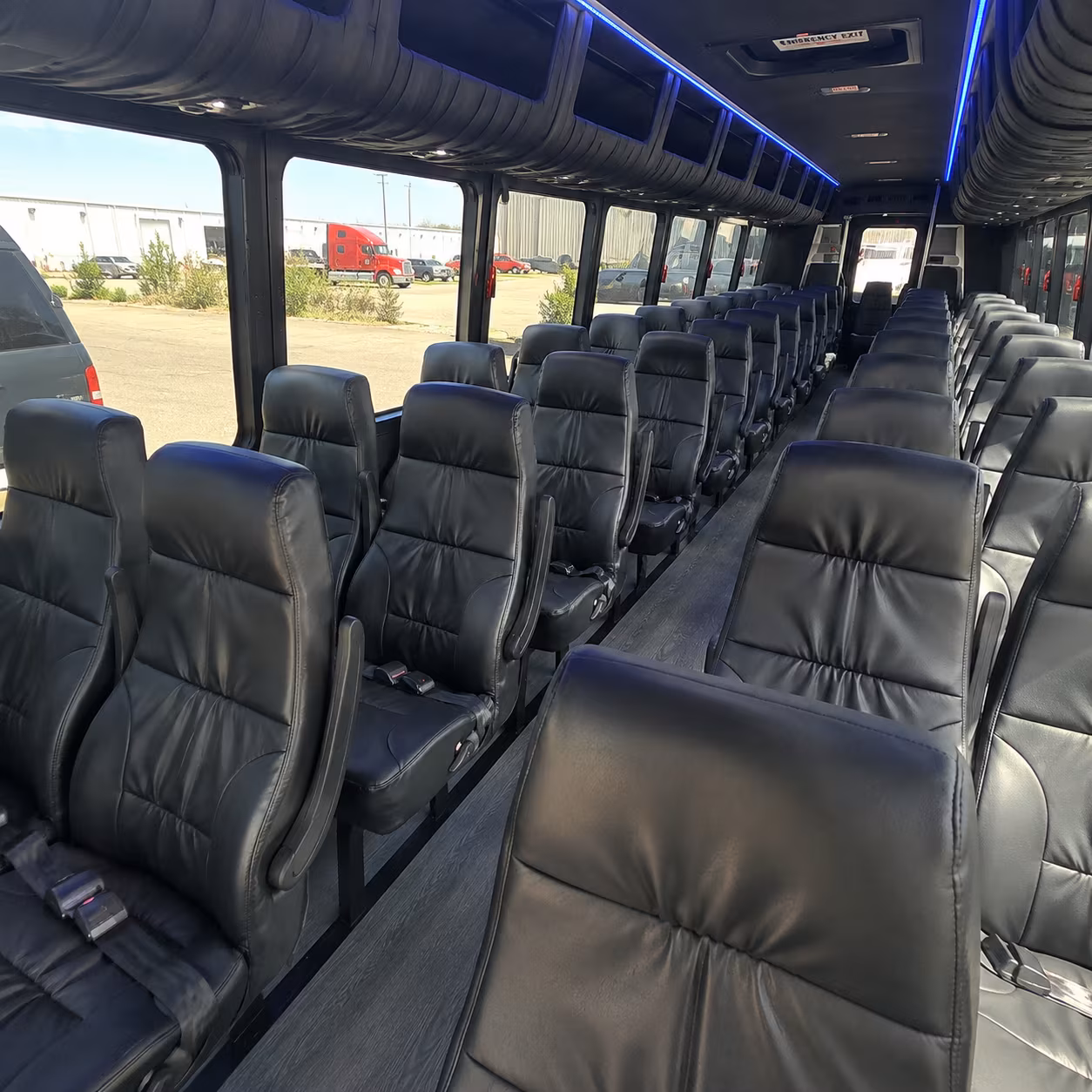 temple 35 passenger minibus inside