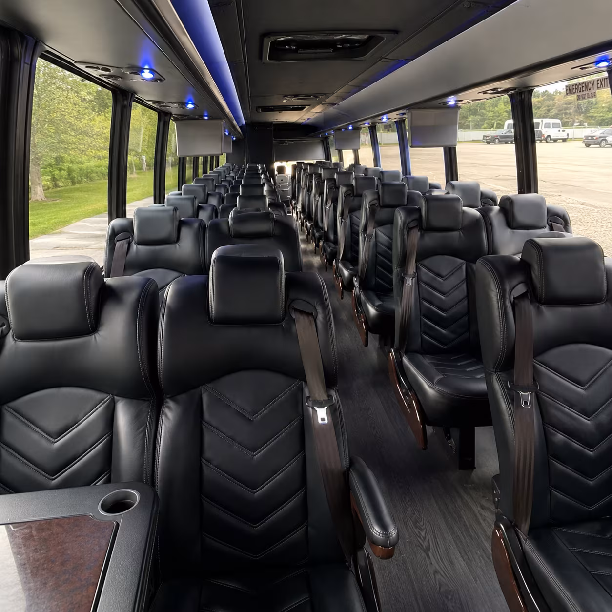 temple 35 passenger minibus interior