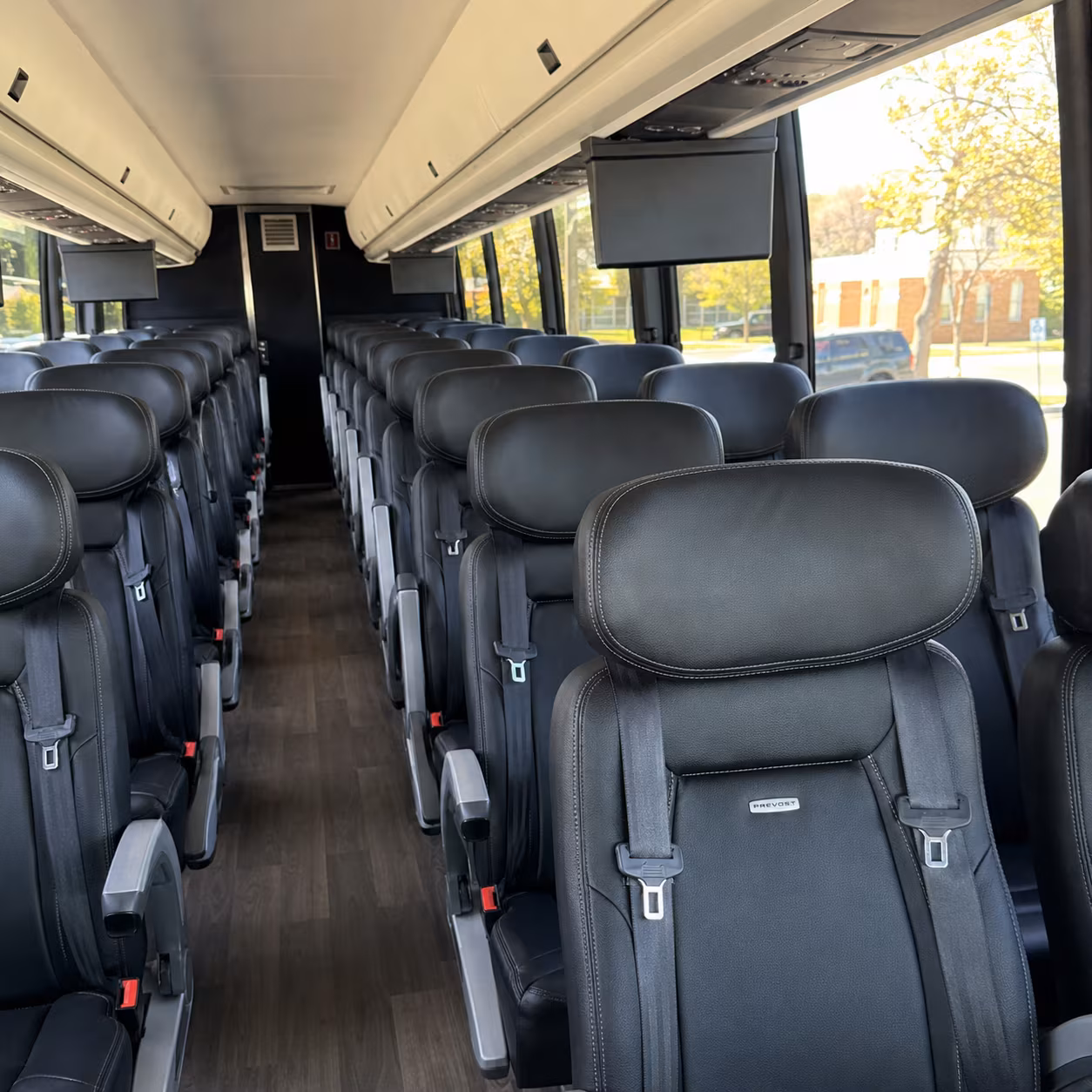 temple 45 passenger charter bus inside