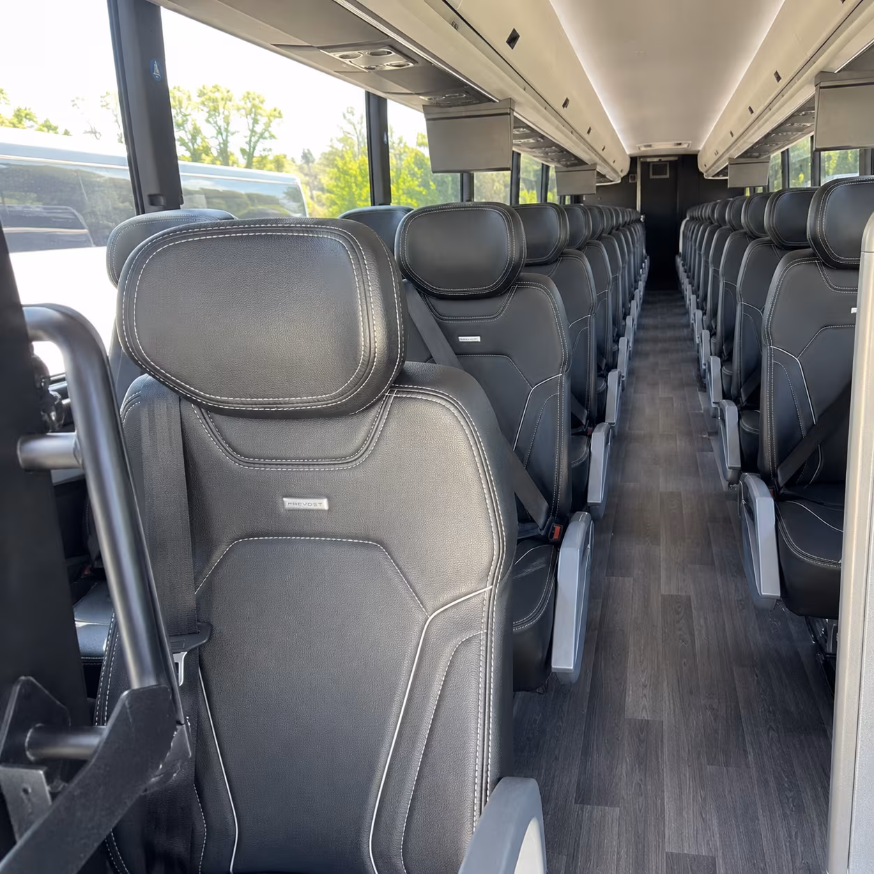temple 47 passenger charter bus interior
