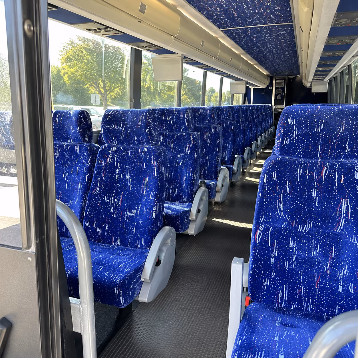temple 50 passenger charter bus inside