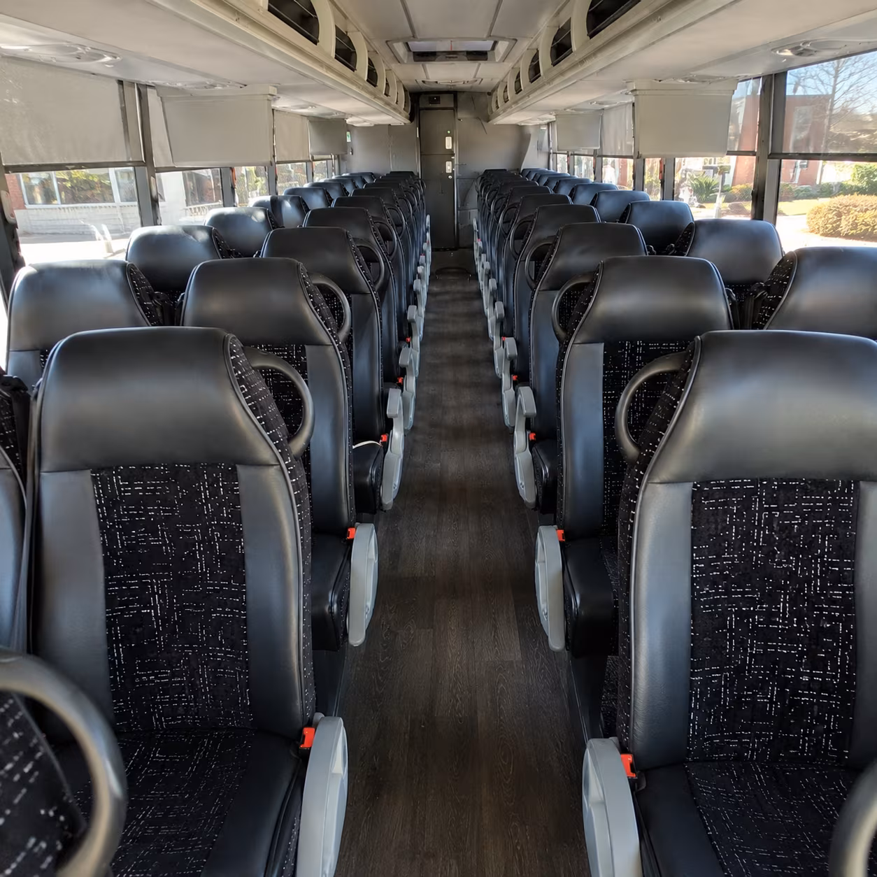 temple 54 passenger charter bus inside